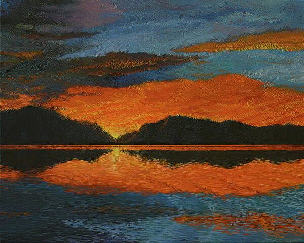 Colorado Poster featuring the painting Lake San Luis Sunrise Colorado by Charles Owens