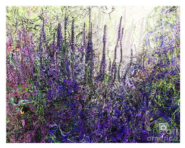 Purple Poster featuring the digital art Lavender Squiggle by Deb Nakano