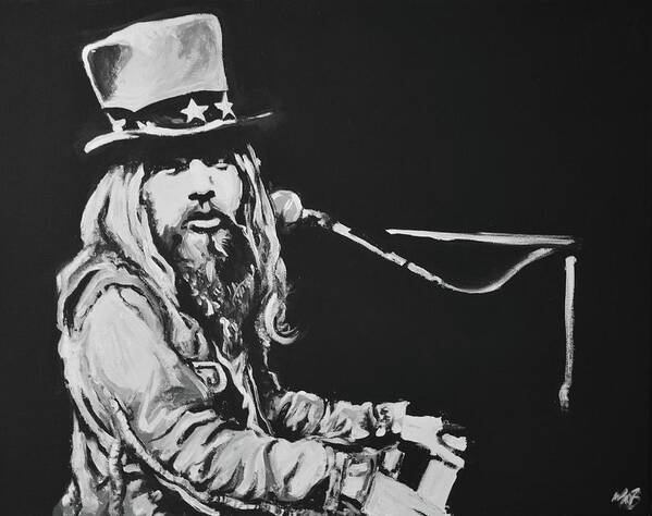 Leon Russell Poster featuring the painting Leon Russell by Melissa O Brien