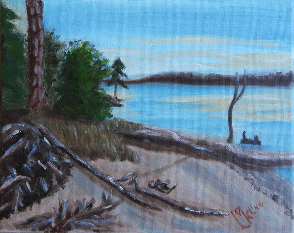 Landscape Poster featuring the painting Long Creek Beach by Mike Kling