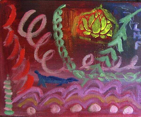 Abstract Poster featuring the painting Lotus from Tibet by Linda Feinberg