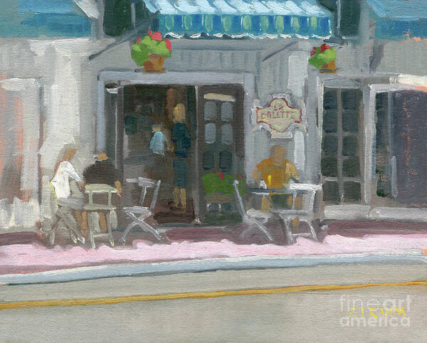 Restaurant Poster featuring the painting Lunch at La Galette - San Clemente, California by Paul Strahm