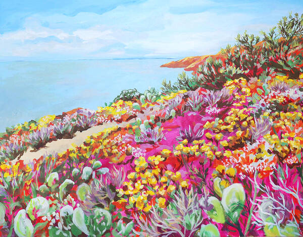 Spring Poster featuring the painting Magical Torrey Pines by Anisa Asakawa