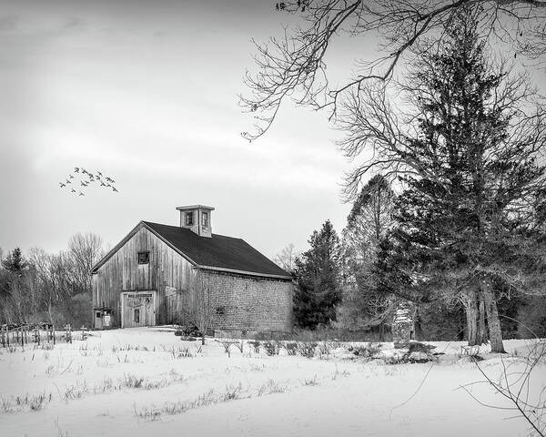 Landscape Poster featuring the photograph Merrill Farm in Winter by Betty Denise