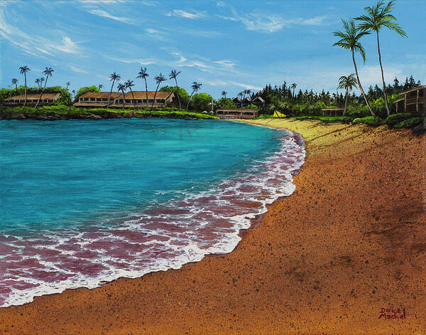 Beach Poster featuring the painting Napili Bay During Covid 19 by Darice Machel McGuire