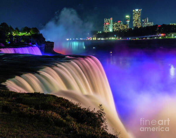 Niagara Falls Poster featuring the photograph Niagara Falls in evening by Izet Kapetanovic