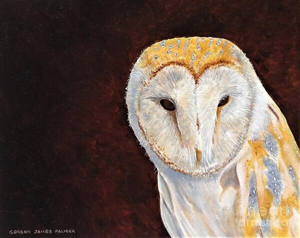 Barn Owl Poster featuring the painting Night watch by Gordon Palmer