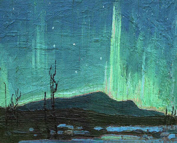 Tom Thomson Poster featuring the painting Northern Lights by Tom Thomson