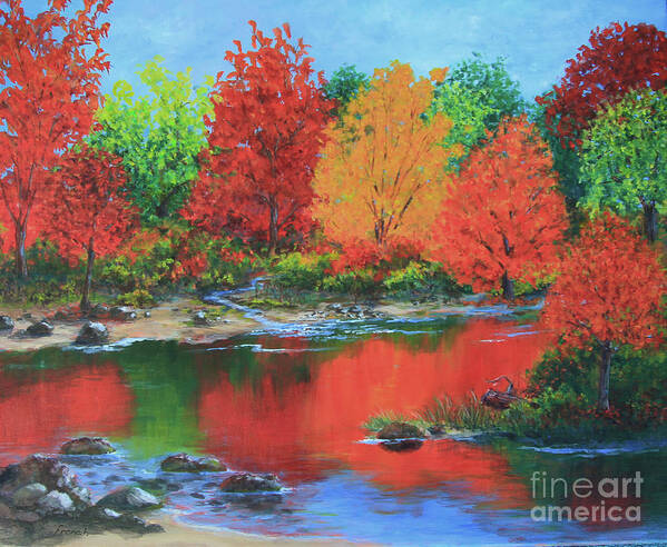Landscape Poster featuring the painting Ode to Autumn by Jeanette French