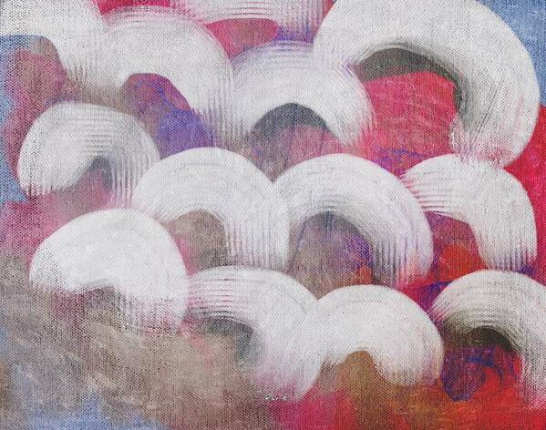 Abstract Poster featuring the painting Over and Over Painterly semi-circles and pastels by Itsonlythemoon