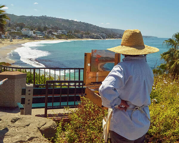 Artist Poster featuring the photograph Painting Laguna Beach by Steve Ondrus
