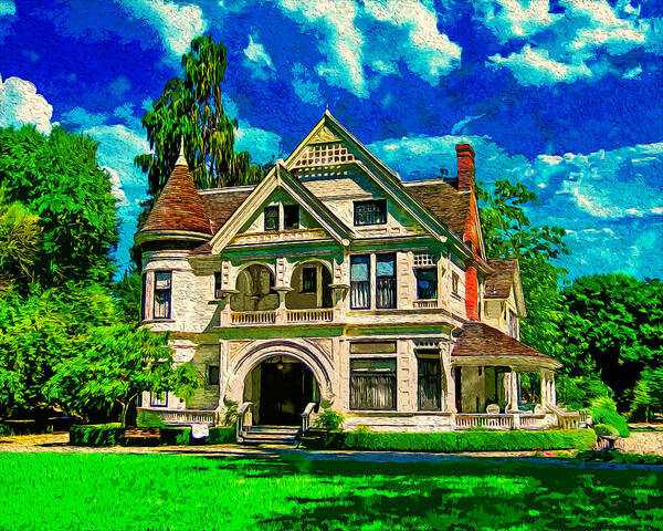 Ardenwood Historic Farm Poster featuring the digital art Patterson House of the Ardenwood Historic Farm in Fremont, California by Nicko Prints