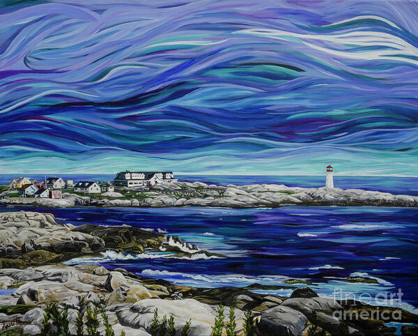 Canada Poster featuring the painting Peggys Cove by Anita Thomas