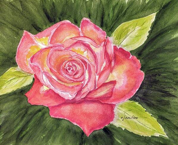 Rose Poster featuring the painting Perfect Moment Rose - Watercolor by Claudette Carlton