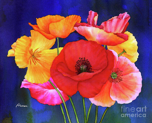 Poppy Poster featuring the painting Poppies by Hailey E Herrera