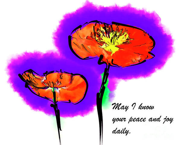 Prayer Poster featuring the digital art Red Poppies by Kirt Tisdale