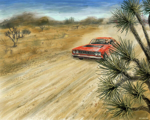 Roadrunner Poster featuring the digital art Roadrunner by Larry Whitler