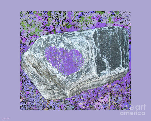 Rock Poster featuring the digital art Rock Art Heart Abstract by Mars Besso