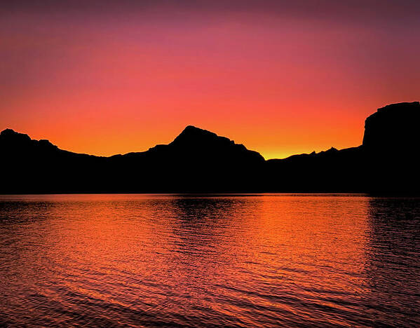 Lake Powell Poster featuring the photograph Romantic Powell Sunset by Bradley Morris