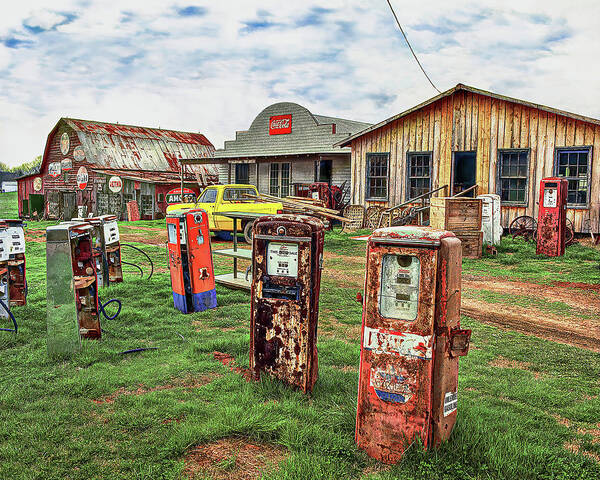 Kentucky Poster featuring the photograph Rusty Gas Pumps, Kentucky Tennessee by Don Schimmel