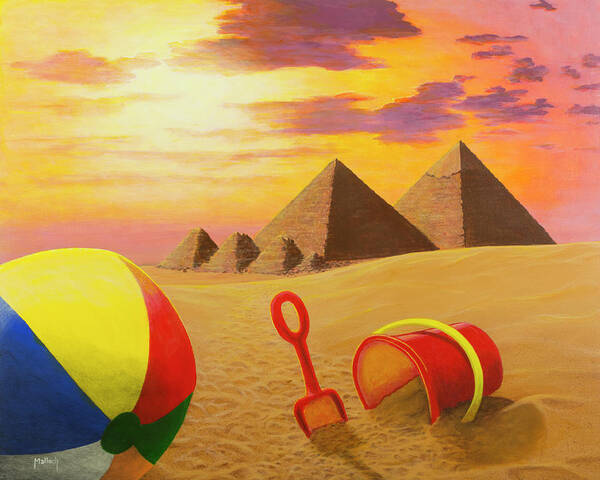 Sand Poster featuring the painting Sandcastles by Jack Malloch