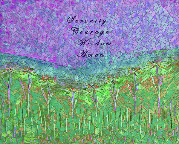 Serenity Poster featuring the painting Serenity Nearby Flowers Purple by Corinne Carroll