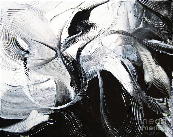 Black And White Poster featuring the painting Shadow Dancer 5990 by Priscilla Batzell Expressionist Art Studio Gallery