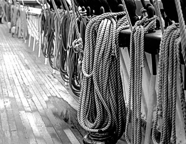 Ship Ropes Poster featuring the photograph Ship Ropes by Jim Signorelli