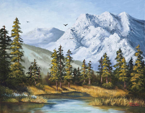 Mountain Landscape Poster featuring the painting Sierra Stream by Darice Machel McGuire