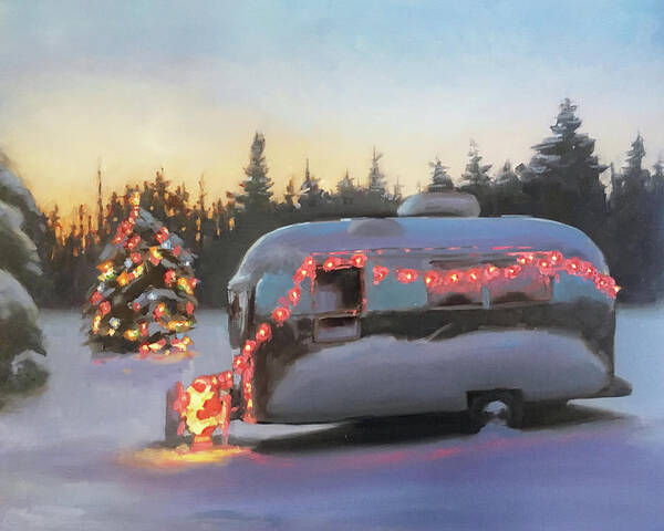 Airstream Poster featuring the painting Silver Belle by Elizabeth Jose