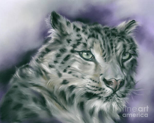 Animal Poster featuring the painting Snow Leopard by MM Anderson