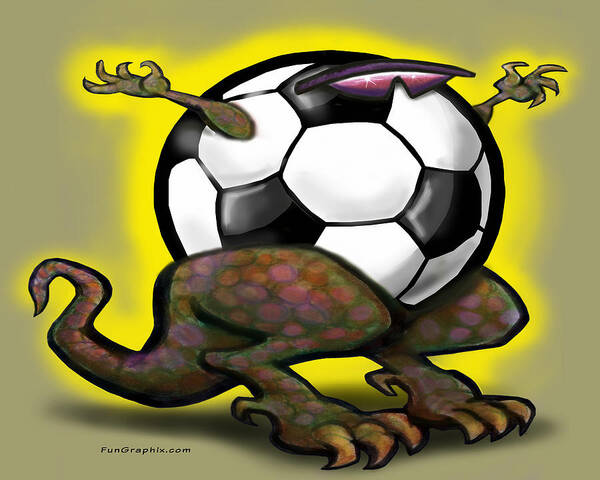 Soccer Poster featuring the digital art Soccer Zilla by Kevin Middleton