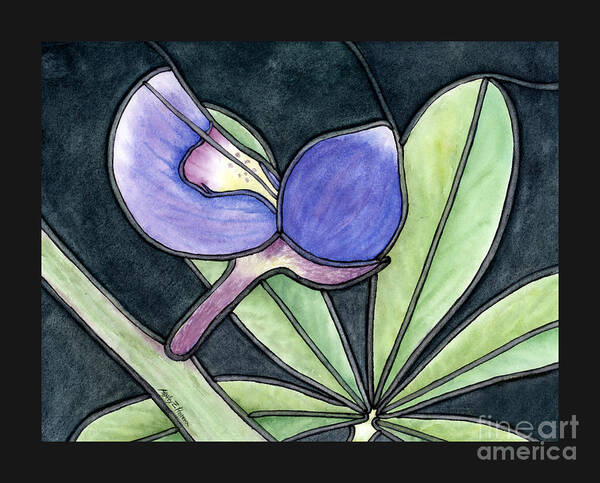 Bluebonnet Poster featuring the painting Stained Glass Bluebonnet Petal by Hailey E Herrera