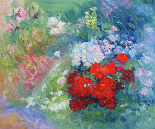 Flowers Poster featuring the painting Summer Garden by John McCormick