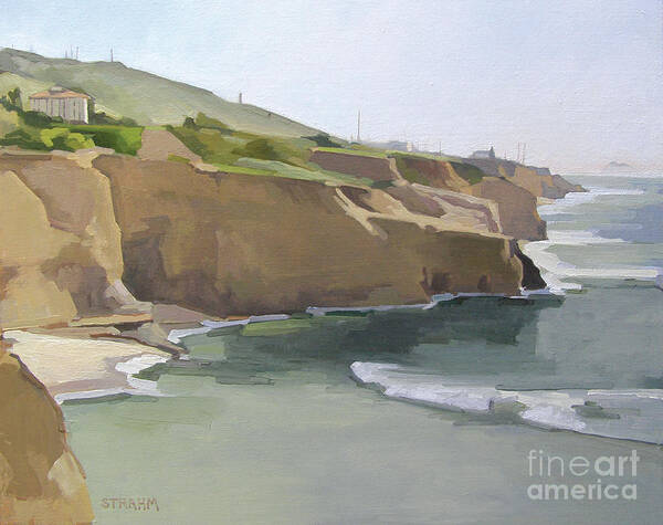 Sunset Cliffs Poster featuring the painting Sunset Cliffs Point Loma San Diego California by Paul Strahm