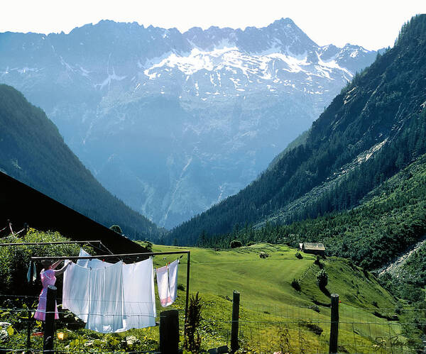 Laundry Poster featuring the photograph Swiss Laundry by Joe Bonita