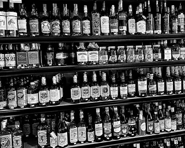 Liquor Poster featuring the photograph The Candy Store BW by Lee Darnell