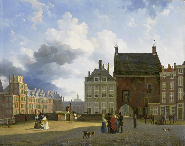 Pieter Daniel Van Der Burgh Poster featuring the painting The Gevangenpoort and the Plaats, The Hague by Pieter Daniel van der Burgh
