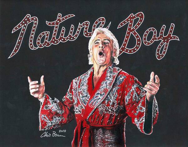 Nature Poster featuring the drawing The Nature Boy - Ric Flair by Chris Brown