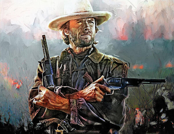 Clint Eastwood Poster featuring the digital art The Outlaw Josey Wales by Mal Bray