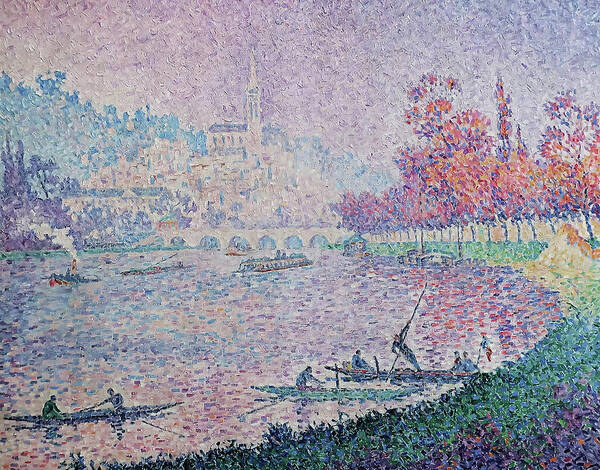 Seine Poster featuring the painting The Seine at St Cloud by Paul Signac by Mango Art