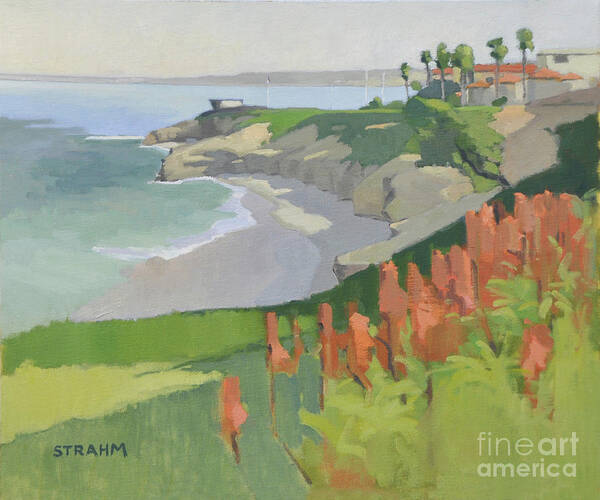 Wedding Poster featuring the painting The Wedding Bowl, Casa Beach, La Jolla by Paul Strahm