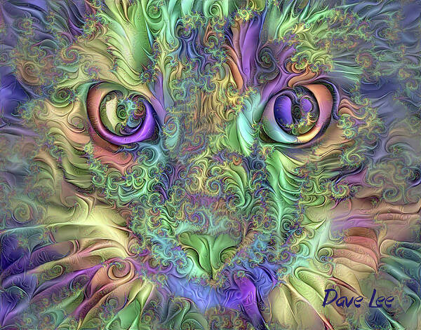 Cat Poster featuring the digital art Those Eyes by Dave Lee