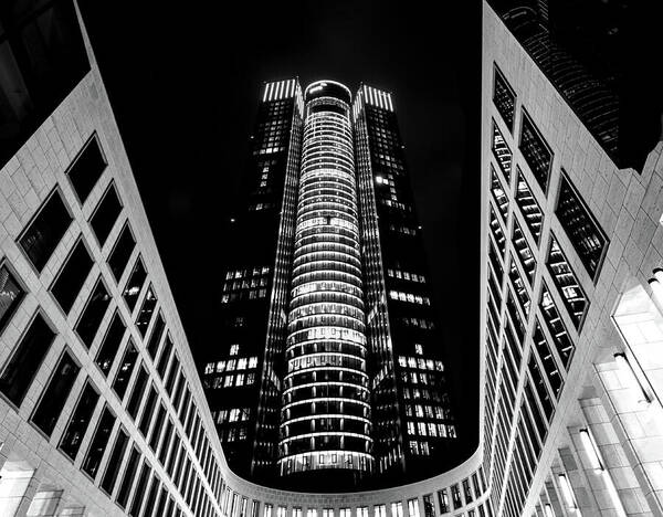 Tower 185 Poster featuring the photograph Tower 185 in Black and White by Norma Brandsberg