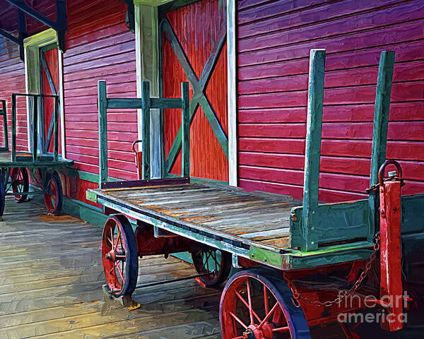 Railroad-station Poster featuring the digital art Train Carts by Kirt Tisdale