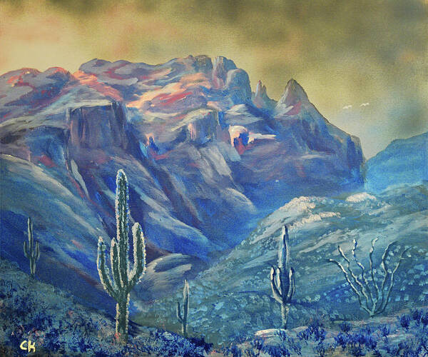 Tucson Poster featuring the painting Tucson Winter Landscape by Chance Kafka