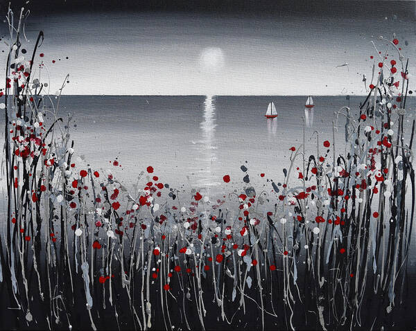 Red Poppies Poster featuring the painting Two boats a Sailing by Amanda Dagg