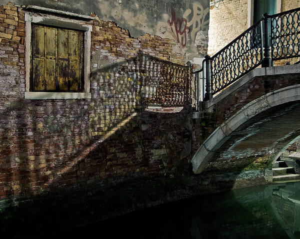 Ponte Poster featuring the photograph Under the shadow of a Venetian bridge by Eyes Of CC