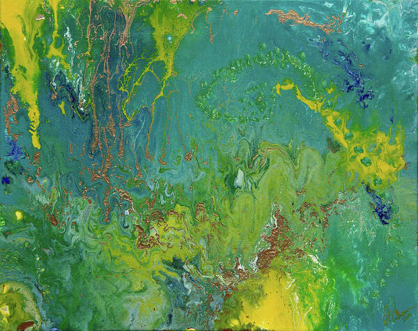 Acrylic Poster featuring the mixed media Underwater Paradise by Vicki Pelham