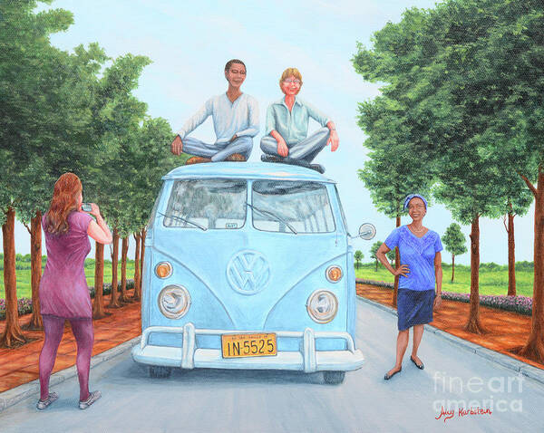 Kombi Poster featuring the painting Us and the Kombi by Aicy Karbstein